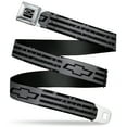thumbnail image 1 of GM General Motors Belt, Seatbelt Buckle Belt, Chevrolet Bowtie Americana Stripes Weathered Gray Black, 32 to 52 Inches, 1 of 7