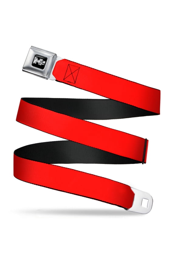 GM General Motors Belt, Seatbelt Buckle Belt, Hummer H2 Logo Red, 30 to 44 Inches