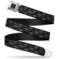thumbnail image 1 of GM General Motors Belt, Seatbelt Buckle Belt, Retro Chevy Bowtie Monogram Black Gray, Youth 22 to 32 Inches, 1 of 9