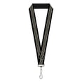 thumbnail image 1 of GM General Motors Lanyard, Vintage Chevrolet Bowtie Stripe Black Ivory, Elastic, 1 of 4
