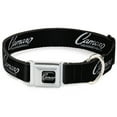 thumbnail image 1 of GM General Motors Pet Collar, Dog Collar Metal Seatbelt Buckle, 1969 Camaro By Chevrolet Emblem Black Silver, 13 to 17 Inches 1.5 Inch Wide, 1 of 9