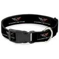 thumbnail image 1 of GM General Motors Pet Collar, Dog Collar Plastic Buckle, Corvette C5 Logo Black Gray White Red Repeat, 15 to 24 Inches 1.0 Inch Wide, 1 of 6