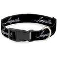 thumbnail image 1 of GM General Motors Pet Collar, Dog Collar Plastic Buckle, Impala Script Emblem Black Silver, 7 to 8.5 Inches 0.5 Inch Wide, 1 of 6