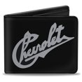 thumbnail image 1 of GM General Motors Wallet, Bifold, Chevrolet Heritagescript Slant Black Tan, Vegan Leather, 1 of 5