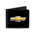 thumbnail image 1 of GM General Motors Wallet, Bifold, Chevy Bowtie Black Gold Logo Centered, Vegan Leather, 1 of 4