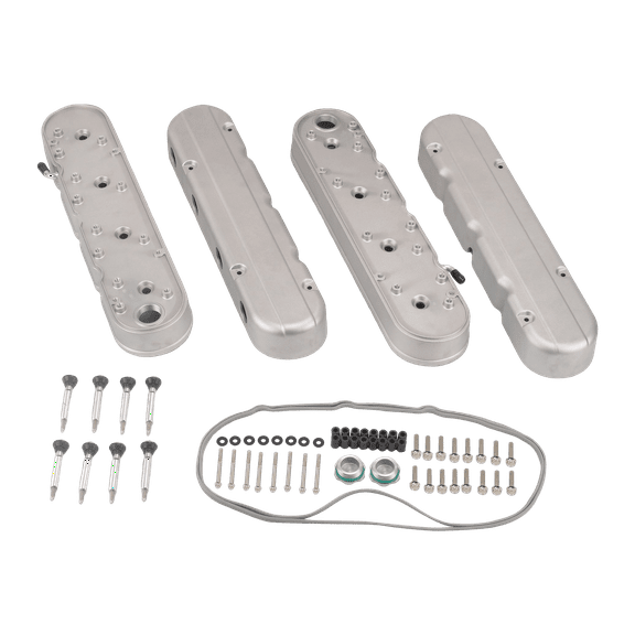 GM LS Cast Aluminum Valve Covers w/ Coil Mounts Compatible with LS1 LS2 LS3 5.3 6.0 Silver