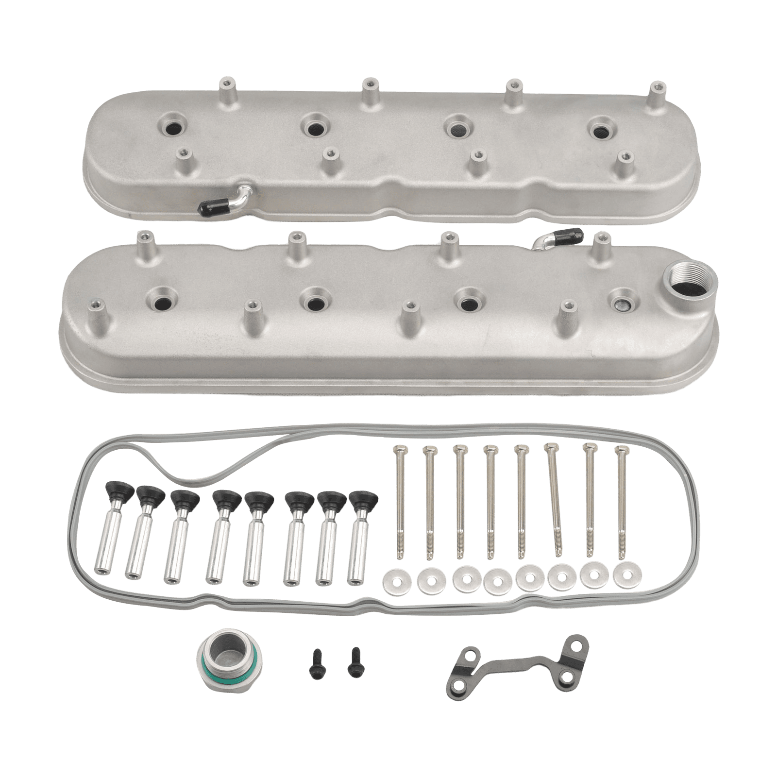 Gm Ls Cast Aluminum Valve Covers W Coil Mounts Compatible With Ls1 Ls2 Ls3 53 60 Silver 5040