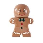 Holiday Time Ceramics Gingerbread Man Cookie Jar, Ceramic Cookie Jar for Kitchen Counter, Great for Cookies, Treats & Holiday Décor