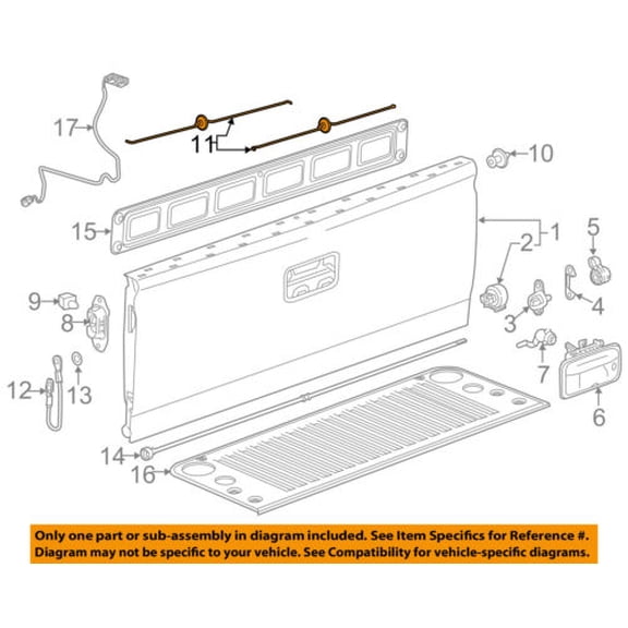 GM OEM Tail Gate Tailgate Hatch-Lock Rod 23124450