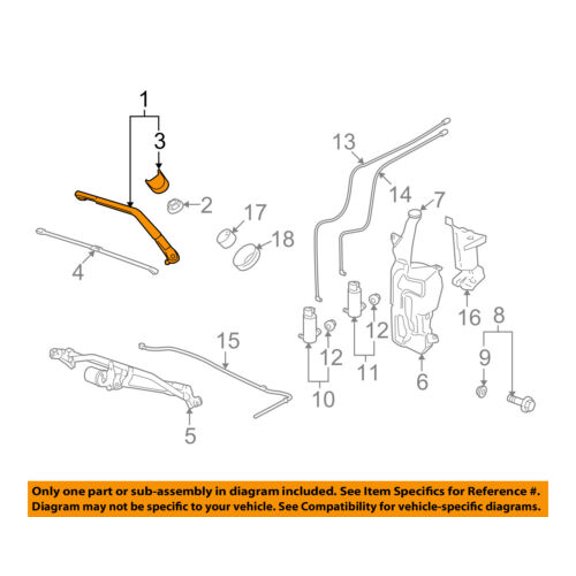 GM OEM-Window Windshield Wiper Arm 25872299