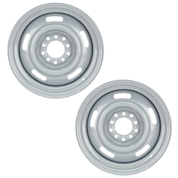 GM Rally Dual Pattern Set, 4.5"-4.75" Silver 15x8