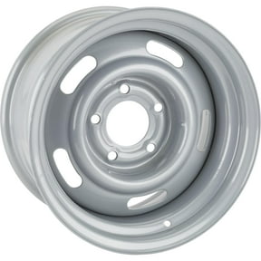 Speedway Motors GM Rally Truck Wheel, 15x10 Steel Rim with 5x5 BP & Silver Gloss Finish, Classic Five-Slot Style Compatible with most GM C10, Blazer, Jimmy and Other 1/2-Ton Truck