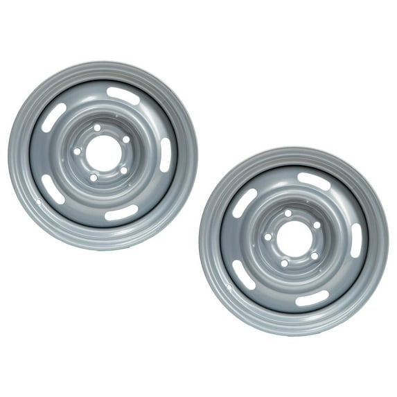 GM Rally Truck Wheel Set, 5 on 5 Inch Bolt Pattern, 15x7, Silver