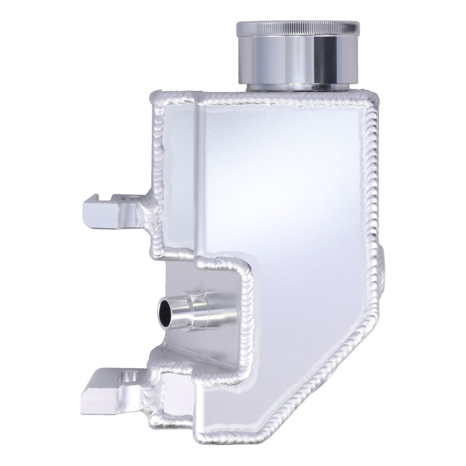 Speedway Motors Type II Power Steering Fabricated Aluminum Reservoir, Chrome Finish, TIG Welded Design, Direct Fit Replacement with -6 AN Fittings and Billet Cap