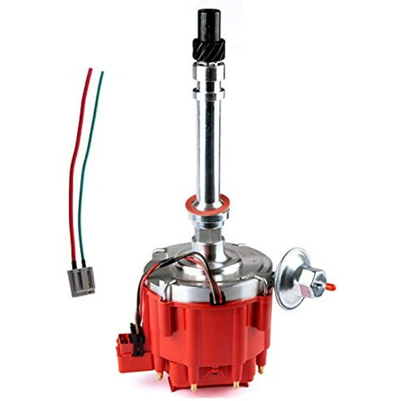 GM08 Hei Ignition Distributor with Pigtail Wire Harness for  Chevy GM SBC 262 267 305 307 327 350 400 small blocks 402 454 big blocks BBC V8 65k Coil HEI GM08 DD-SBC-HEI-V8