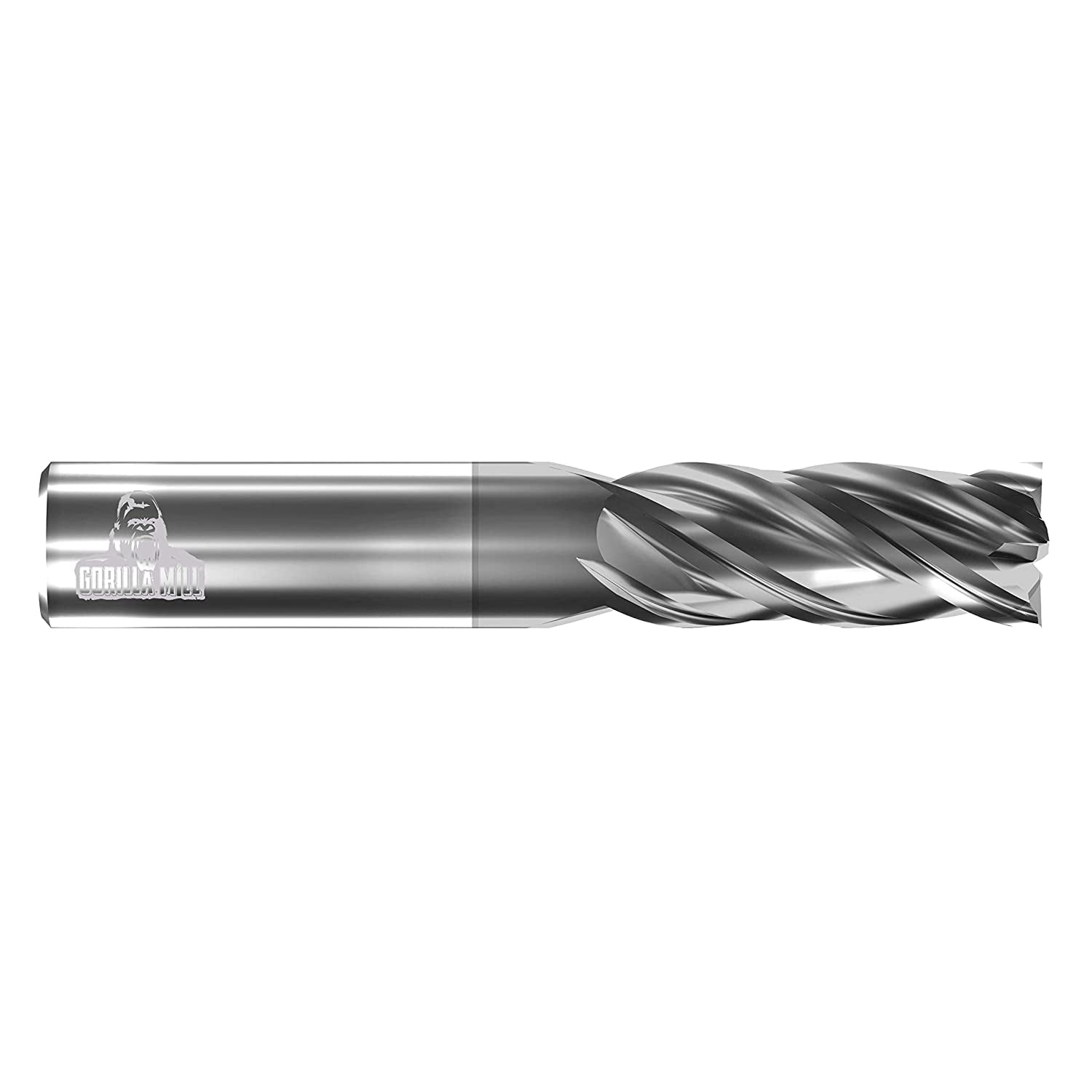 Gorilla GM12F4 Carbide End Mill 1/2 Inch - 4 Flute GMX-35 Coated For Aggressive Cutting