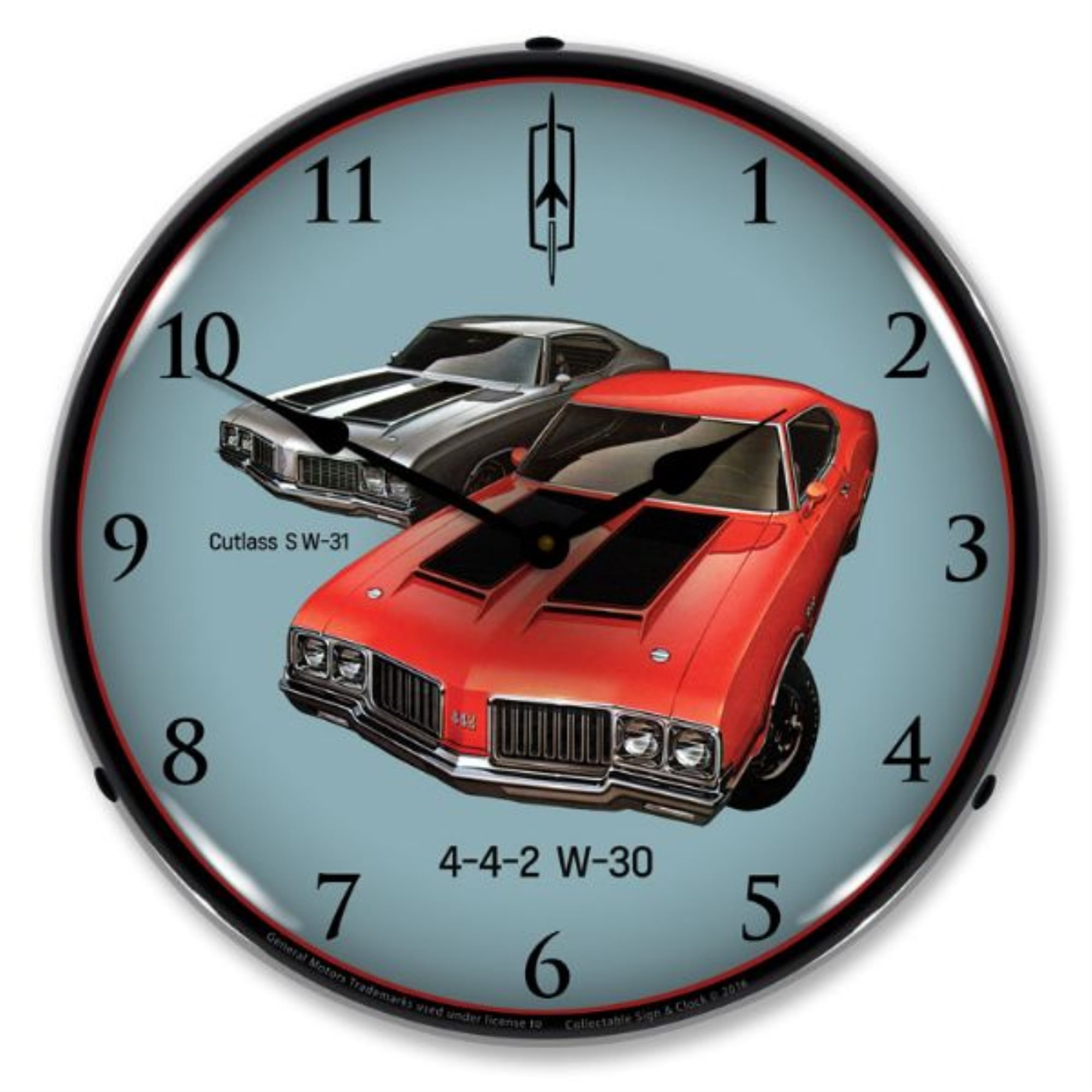 Collectable Sign and Clock 1970 442 W-30 and W-31 Backlit Wall Clock - Thumbnail 2