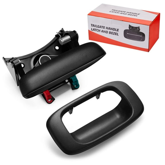 GM1916102 Tailgate Handle Latch and Bezel Trim with Rod Clips | for Chevy Silverado Silverado 1500 2500 3500 (1999-2007) (Classic) | for GMC Sierra 1500 2500 3500 (2001-2007) (Classic)