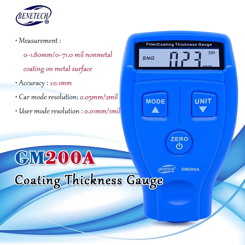 GM200A Paint Thickness Gauges Digital Auto Car Paint Thickness Coating