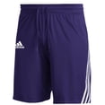 thumbnail image 1 of GM2463 Adidas Men's 3-Stripes Knits Shorts Purple/White 4XL, 1 of 2