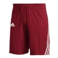 thumbnail image 1 of GM2493 Adidas Men's 3 Stripe Knit Short Team Power Red/White L, 1 of 2