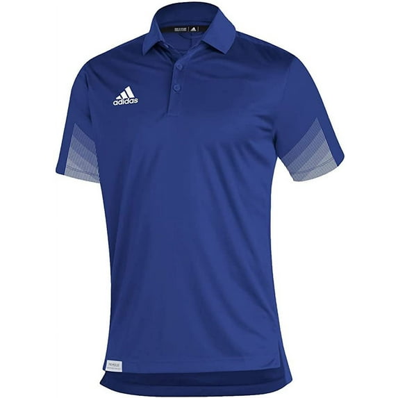 GM2612 Adidas Men's Sideline 21 Primeblue Polo Shirt Team Royal Blue/White 2XL