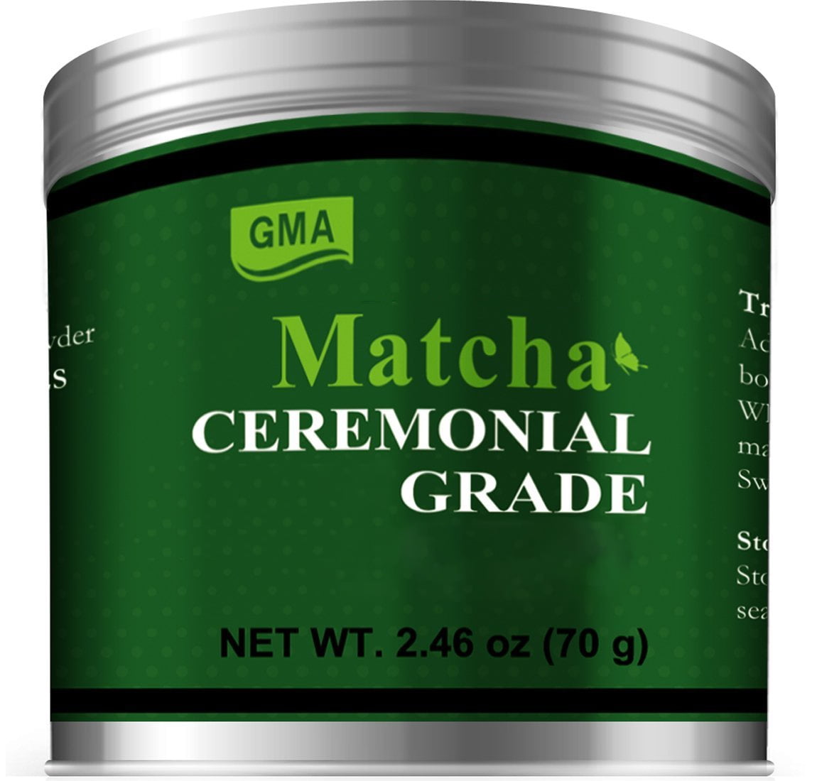  GMA Polvo de té verde matcha de grado ceremonial 2.46 oz polvo  de matcha ceremonial - Para elaboración directa de cerveza y bebida 2.46-01  : Comida Gourmet y Alimentos