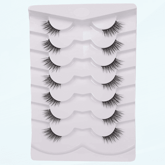 GMAGICTOBO False Eyelashes Natural Half Lashes Wispy Lashes Pack Short 3D Faux Mink Lashes Soft Fake Eye Lashes 7 Pairs Multipack