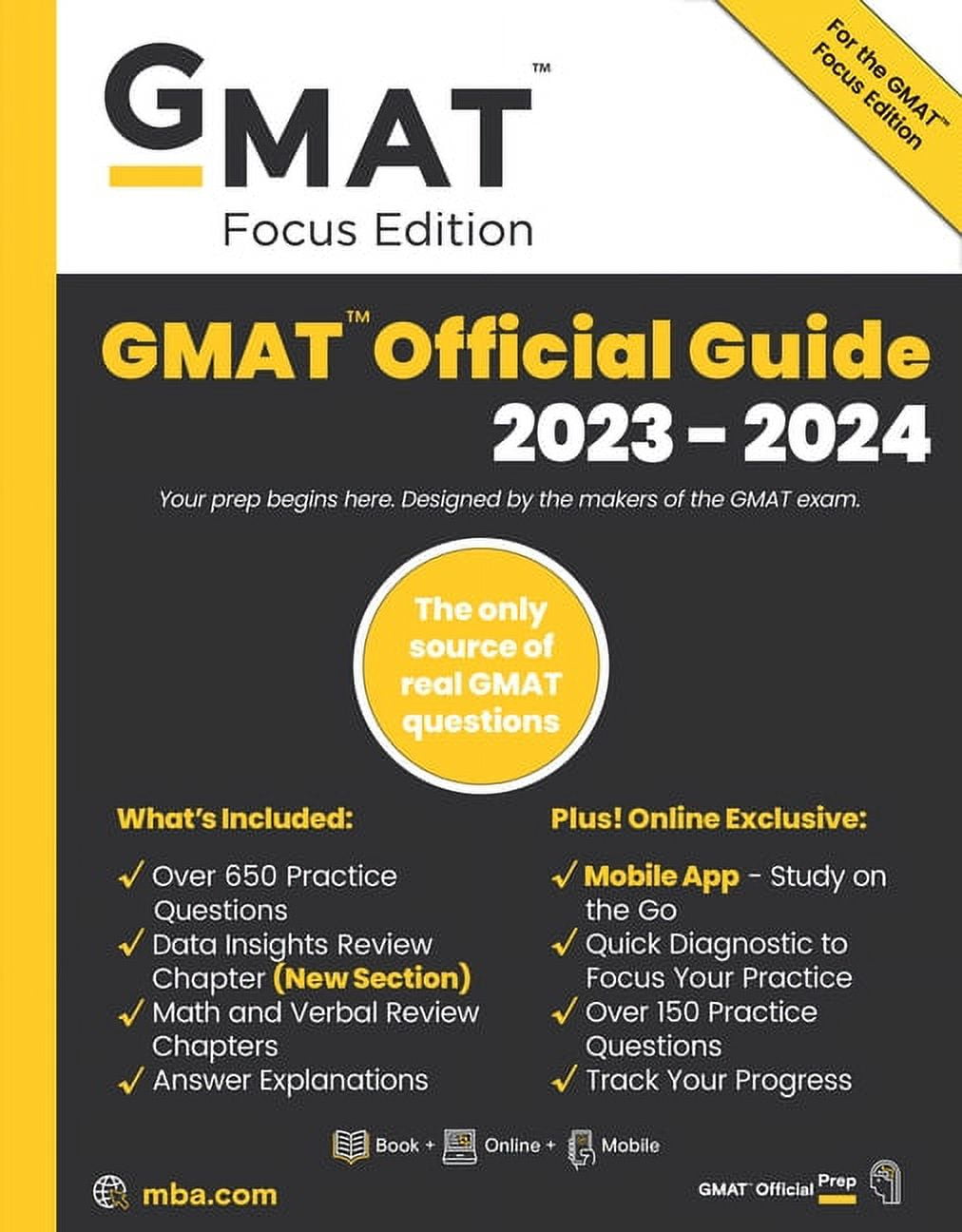 GMAT Official Guide 2023-2024, Focus Edition: Includes Book + Online  Question Bank + Digital Flashcards + Mobile App (Paperback) 
