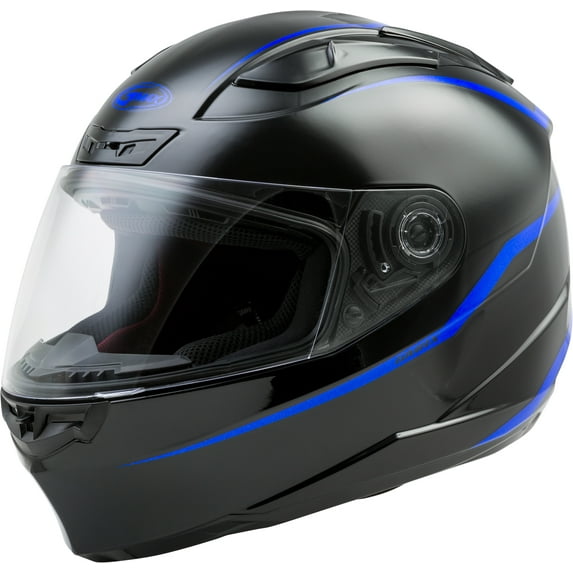 GMAX FF88 Precept Full Face Helmet - Black/Blue, All Sizes