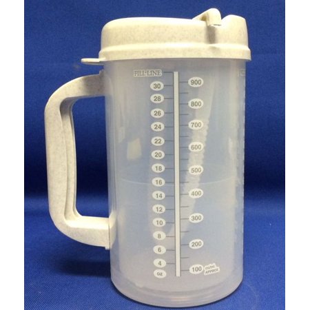 GMAX Industries Graduated Drinking Mug, 32 oz. Translucent Plastic, Reusable