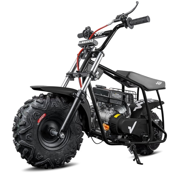 GMB100-P 99cc Gas Mini Bike for Ages 13+, 4-Stroke Ride-On, 28 MPH Max Speed, Rear Hydraulic Disc Brake, SunF All-Terrain Tires, Black