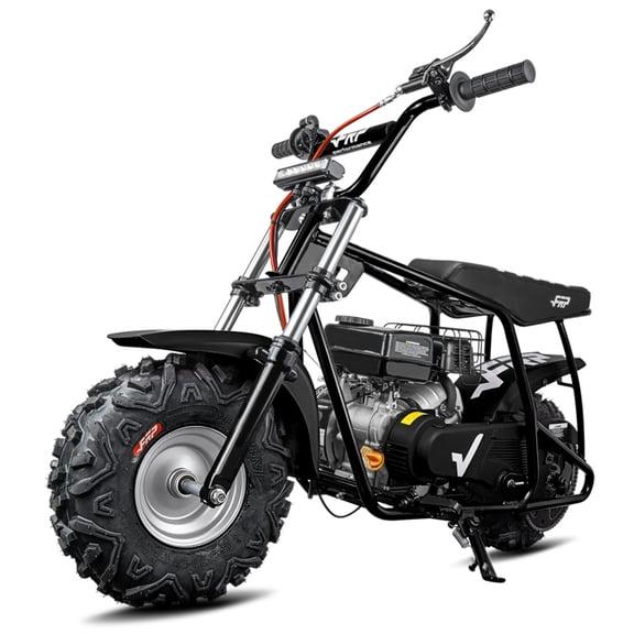 GMB100-P 99cc Gas Mini Bike for Ages 13+, 4-Stroke Ride-On, 28 MPH Max Speed, Rear Hydraulic Disc Brake, SunF All-Terrain Tires, Black