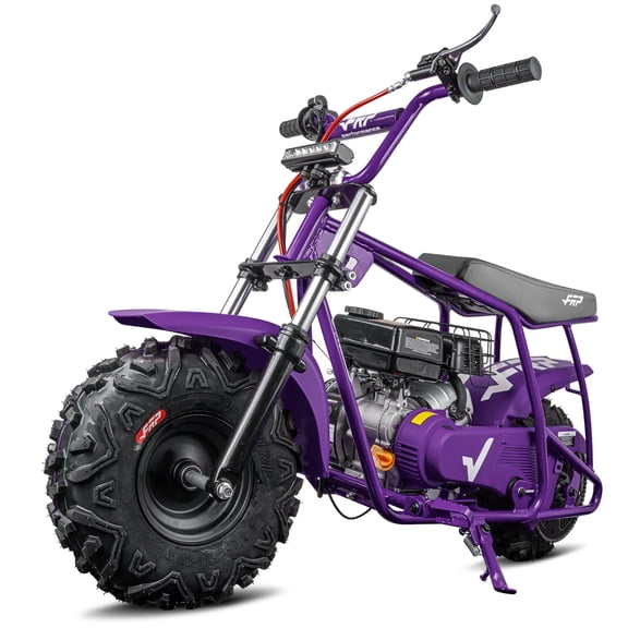 GMB100-P 99cc Gas Mini Bike for Ages 13+, 4-Stroke Ride-On, 28 MPH Max Speed, Rear Hydraulic Disc Brake, SunF All-Terrain Tires, Purple