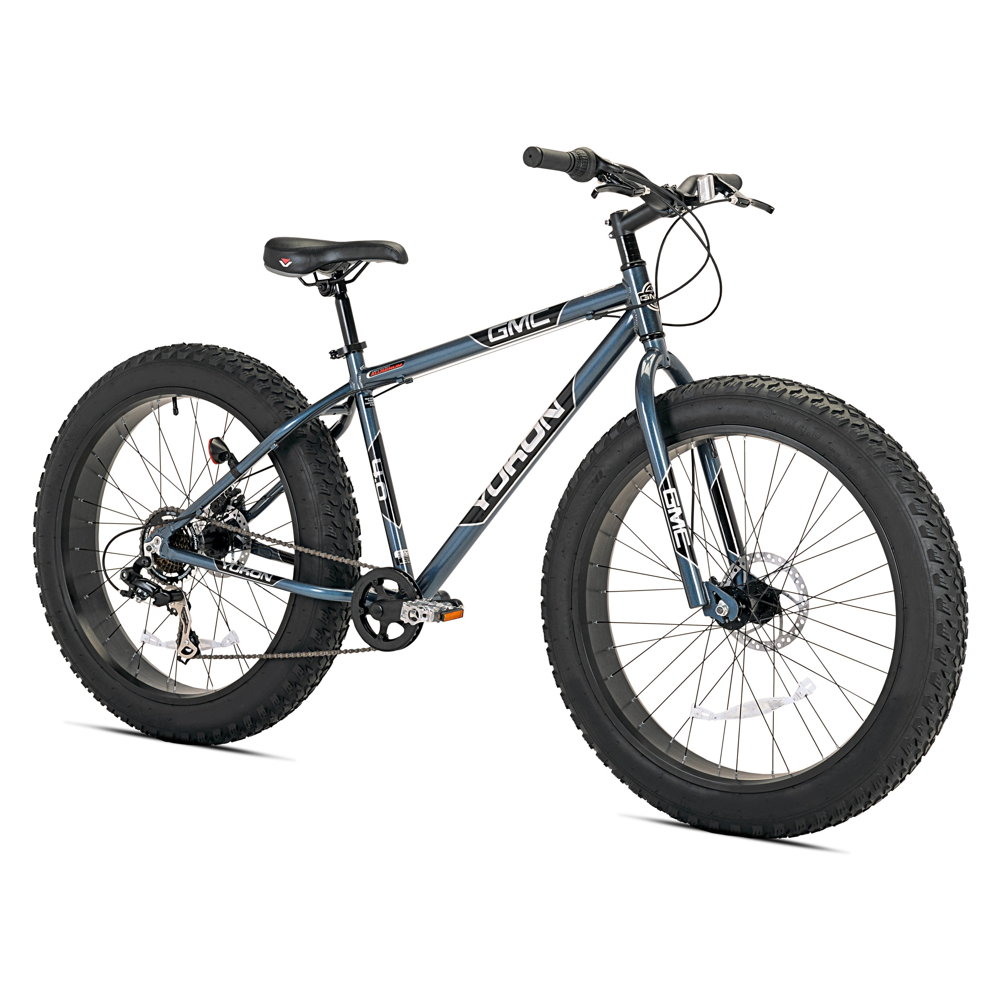 GMC 26 Inch Adult, Yukon Fat Tire Mountain Bike, Blue/Black - Walmart.com