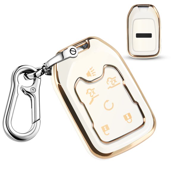 for GMC 360Protector Key Fob Cover with Keychain for 2019-2021 Chevrolet Chevy Silverado and GMC Sierra 1500 2500HD 3500HD Terrain Acadia Yukon 3/4/5/6 Button Smart Key