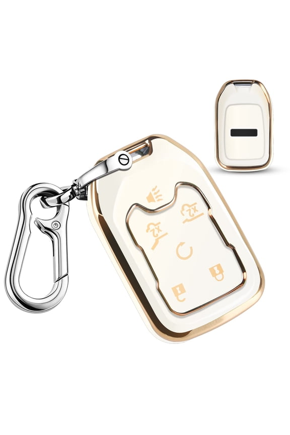 for GMC 360Protector Key Fob Cover with Keychain for 2019-2021 Chevrolet Chevy Silverado and GMC Sierra 1500 2500HD 3500HD Terrain Acadia Yukon 3/4/5/6 Button Smart Key