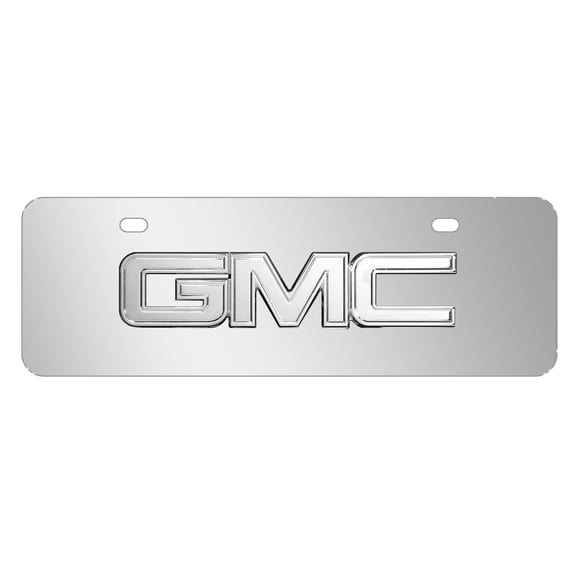 GMC 3D Chrome Metal Logo 12" x 4.25" European Look Chrome Half-Size Stainless Steel License Plate