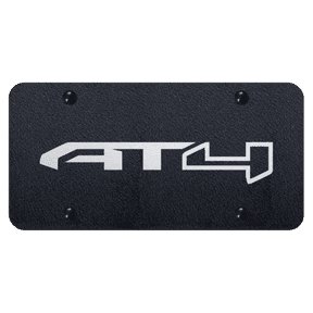 GMC AT4 Stainless Steel Laser Etched Rugged Black License Plate Official License