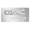 thumbnail image 1 of GMC Acadia 3D Dual Logo Mirror Chrome Stainless Steel License Plate, 1 of 1