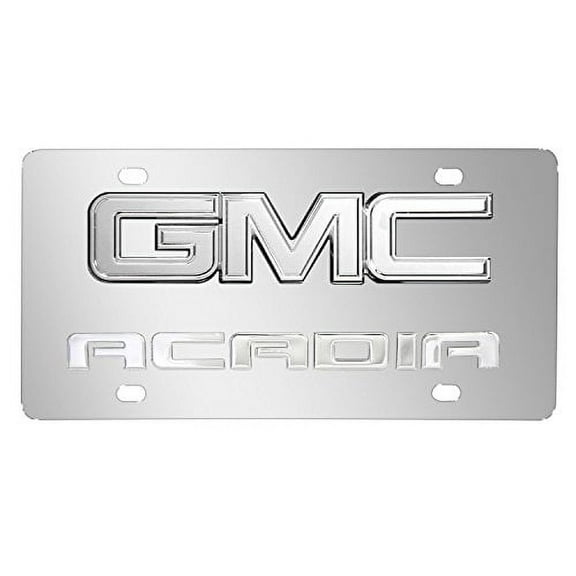 GMC Acadia 3D Dual Logo Mirror Chrome Stainless Steel License Plate
