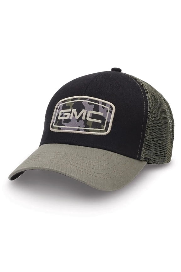 GMC Black and Green Camo Patch Mesh Hat - Adult Size