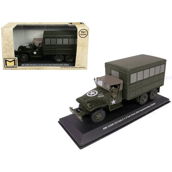 GMC CCKW 353 6x6 2-1/2 Ton Truck with Communications Shelter Olive Drab "US Army" 1/43 Diecast Model by Militaria Die Cast