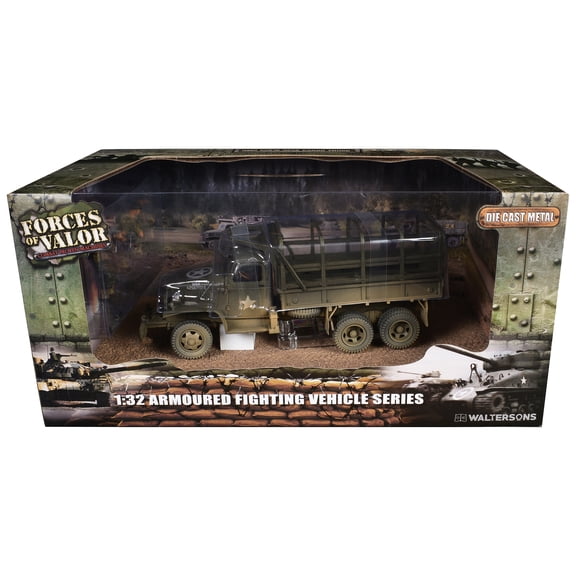 GMC CCKW-353B Cargo Truck "WWII" (1945) US Army w/Figures "Armoured Fighting Vehicle" 1/32 Die Cast Model by Forces of Valor