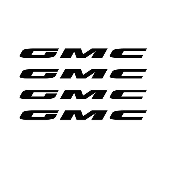 GMC Canyon Gloss Black GMC Door Handle Decals Set 2015-2026 GM Licensed