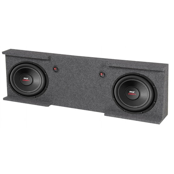 GMC Chevy Crew Cab 2007-2013 Underseat Box Enclosure + 2) Pyle 10" Subwoofers