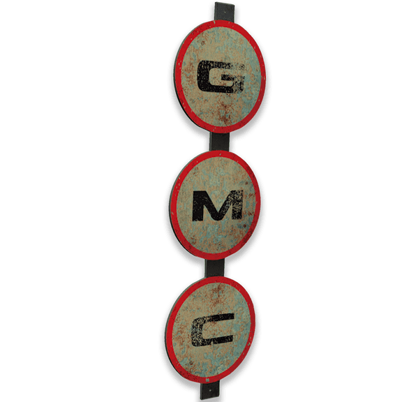 GMC Circle Sign Metal Print With Holes