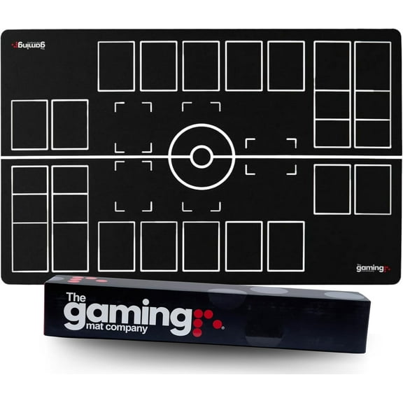 GMC Classic 2 Player Black & White Pokemon Gaming Mat Trading Card Game Stadium Board Playmat for Pokemon Trainers - Waterproof Card Gaming Mat