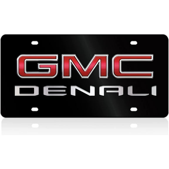 GMC Denali Inlaid Design Matte Black License Plate Official Licensed