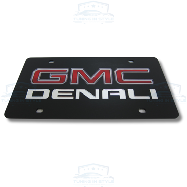 GMC Denali Full Black License Plate – 3D Emblem Logo By Eurosport Daytona